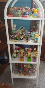 SOLAR DANCING FIGURINES INC. 4 TIER PVC SHELVED DISPLAY RACK W/ OVER 75+ SOLAR DANCING FIGURINES INC