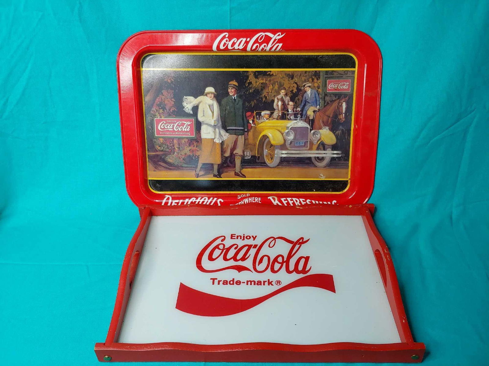 two Coca-Cola advertising trays (1 of 6)