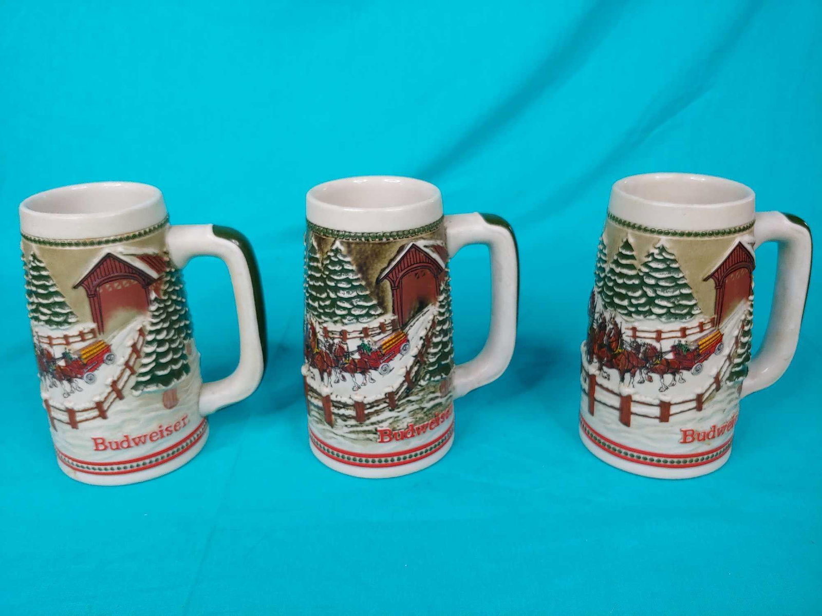 three Budweiser beer steins (1 of 5)