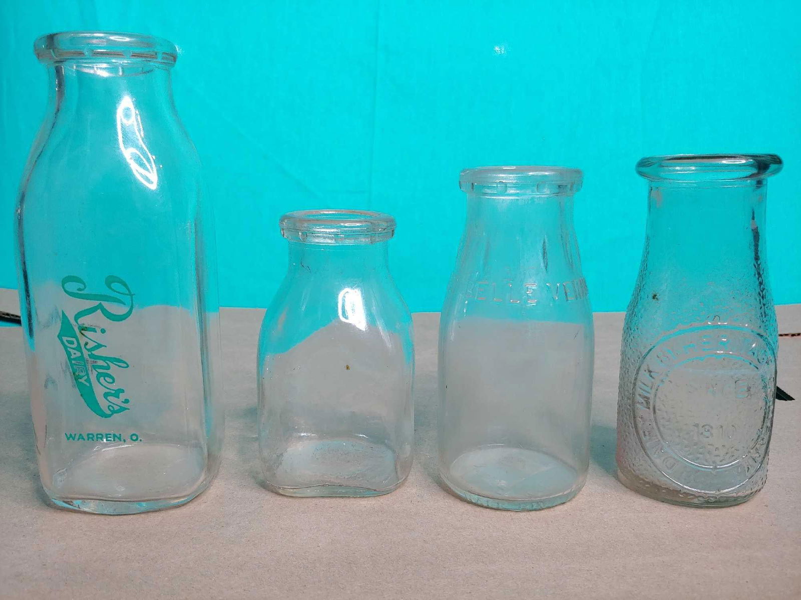 4 vintage milk bottles (1 of 5)