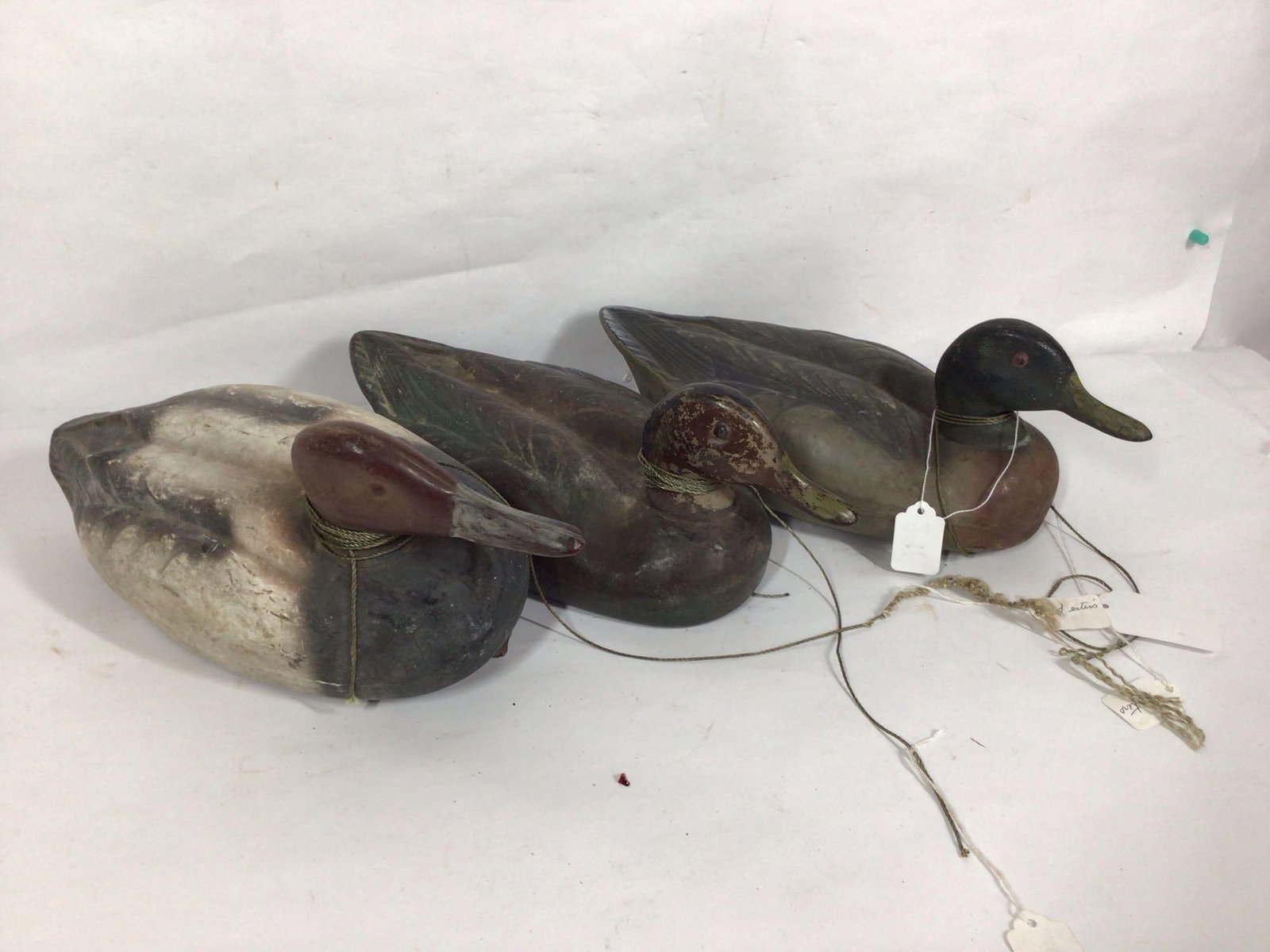 LOT OF 3 DUCK DECOYS: HERTERS BRAND. ALL ARE IN GOOD CONDITION