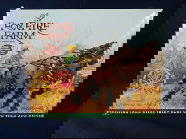 ERTL FOXFIRE FARM BY LOWELL DAVIS PRECISION JOHN DEERE SULKY RAKE W/ TEAM AND DRIVER SIGNED BOX