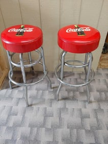 COCA COLA PADDED BAR STOOLS