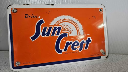 SUN CREST PORCELAIN SIGN