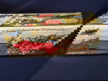 ERTL PRECISION McCORMICK DEERING 200H SPREADER W/ TEAM HORSE DRAWN HERITAGE W/ COLD CAST FIGURINE