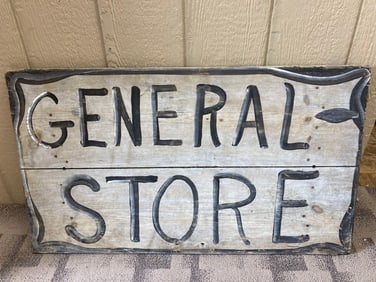 SS 2 PLANK WOOD HAND PAINTED GENERAL STORE SIGN