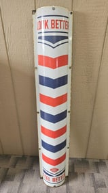 MARVY PORCELAIN BARBER SHOP POLE SIGN