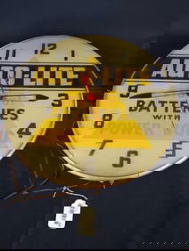 AUTOLITE BATTERIES ADVERTISING CLOCK