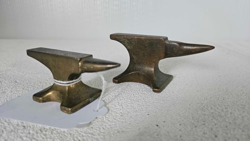PAIR OF BRASS MINI ANVILS