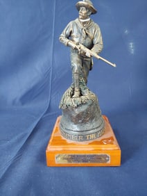 NRA " THE ROUGH RIDER " FIGURAL MOUNTED SCULPTURE FOURTH IN THE SPONSOR SERIES