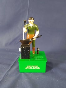 JOHN DEERE COLLECTIBLE ANIMATED BLACKSMITH ANVIL BANK