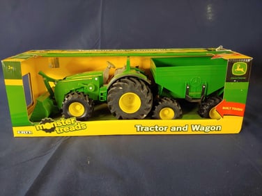 ERTL MONSTER TREADS JOHN DEERE TRACTOR AND WAGON