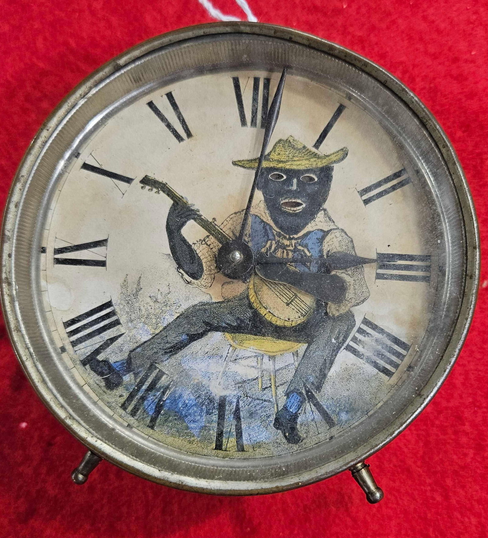 BLACK AMERICANA BANJO PLAYER ALARM CLOCK (1 of 8)