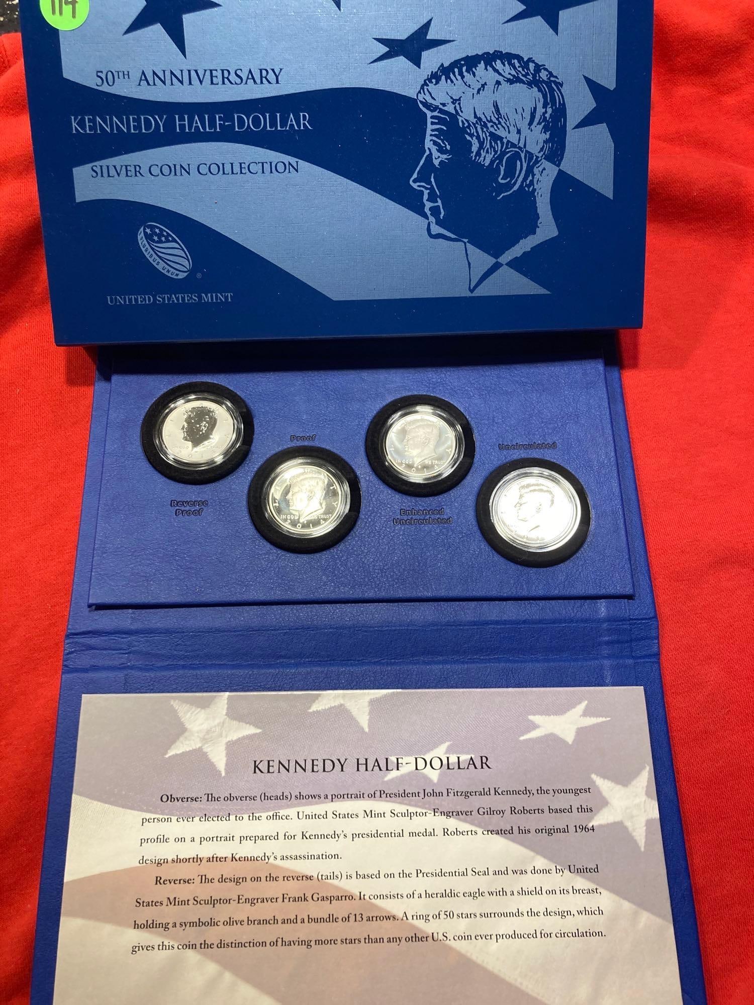 50TH ANN KENNEDY SILVER HALF DOLLARS (1 of 8)