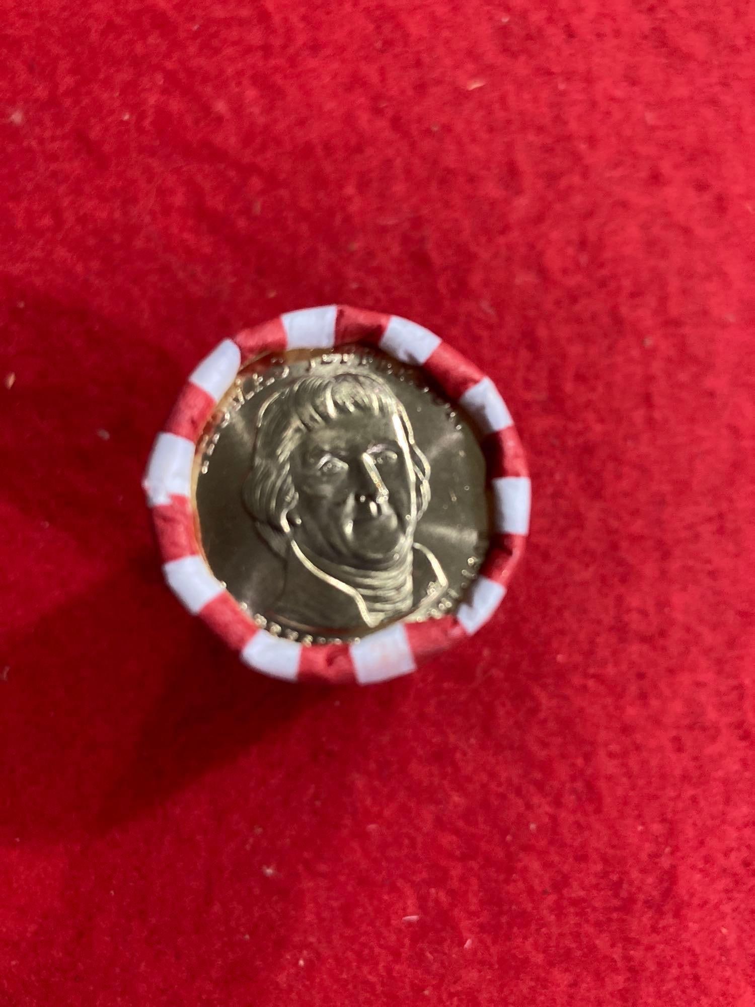 PRESIDENTIAL ONE DOLLAR COINS THOMAS JEFFERSON: THOMAS JEFFERSON ROLL OF COINS