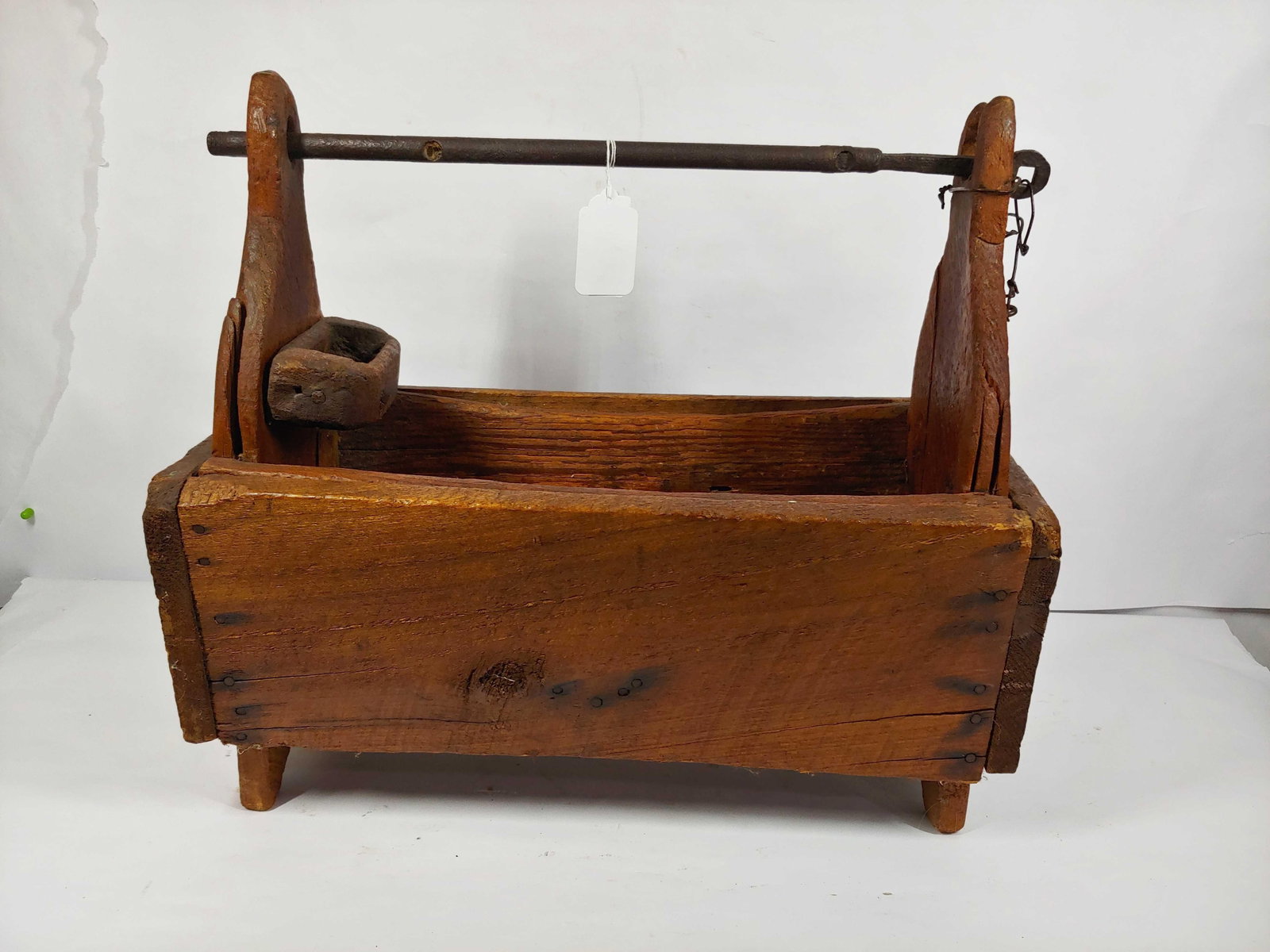 Primitive wooden farriers caddy: Does have a splits and imperfections but has a great look! 22in long 11in wide 20in tall.