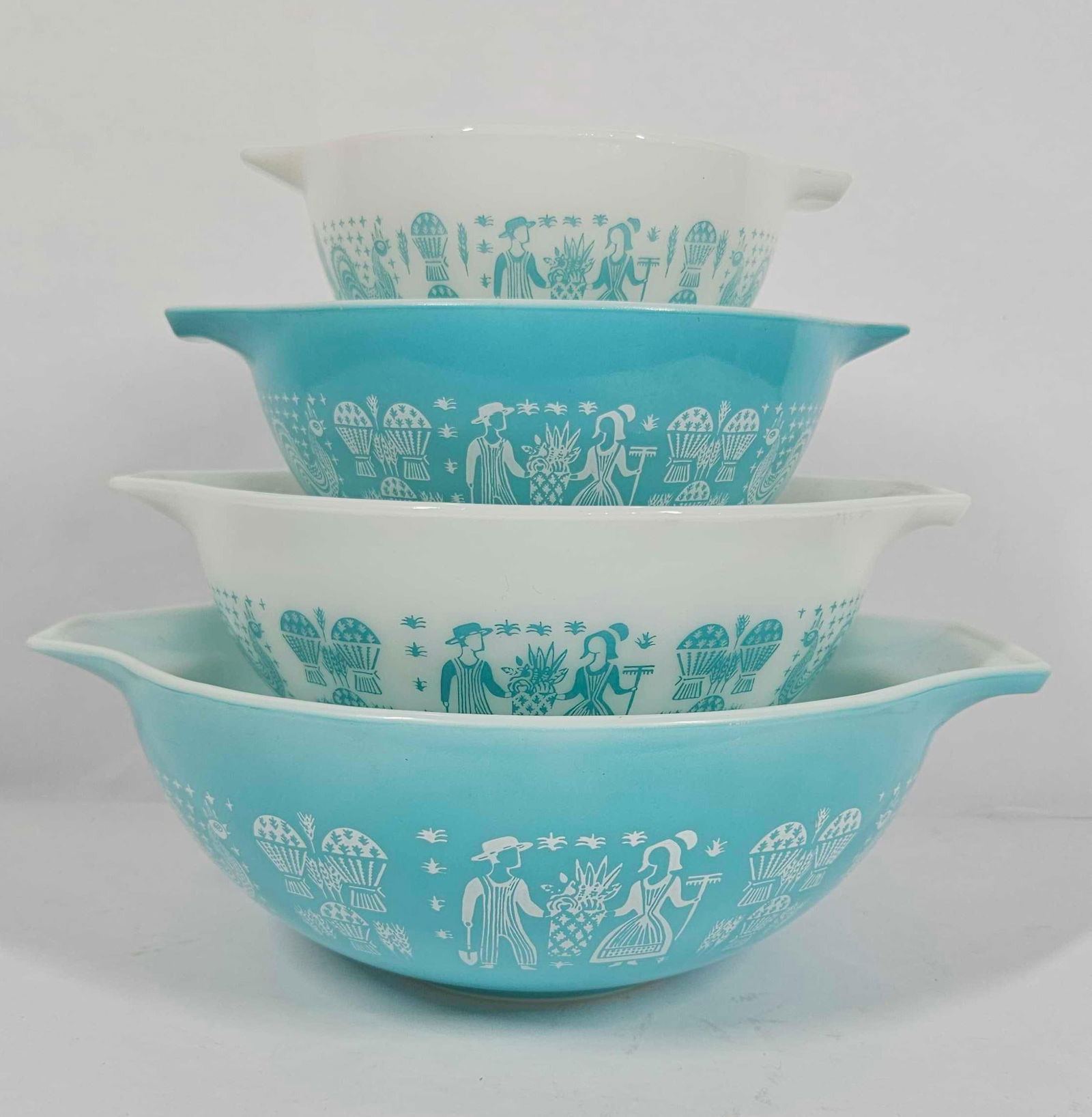 AMISH BUTTER PRINT PYREX  CINDERELLA MIXING BOWLS (1 of 7)