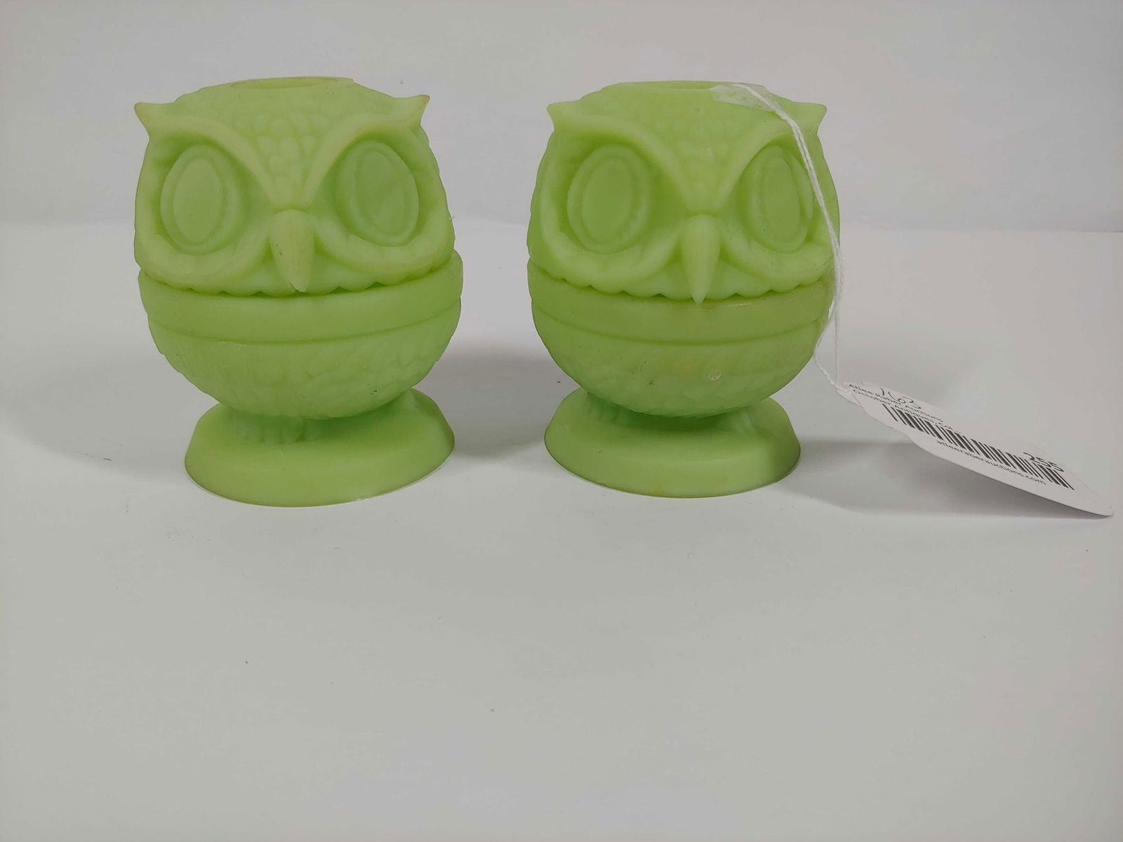 FENTON SATIN GLASS OWL VOTIVES (1 of 4)