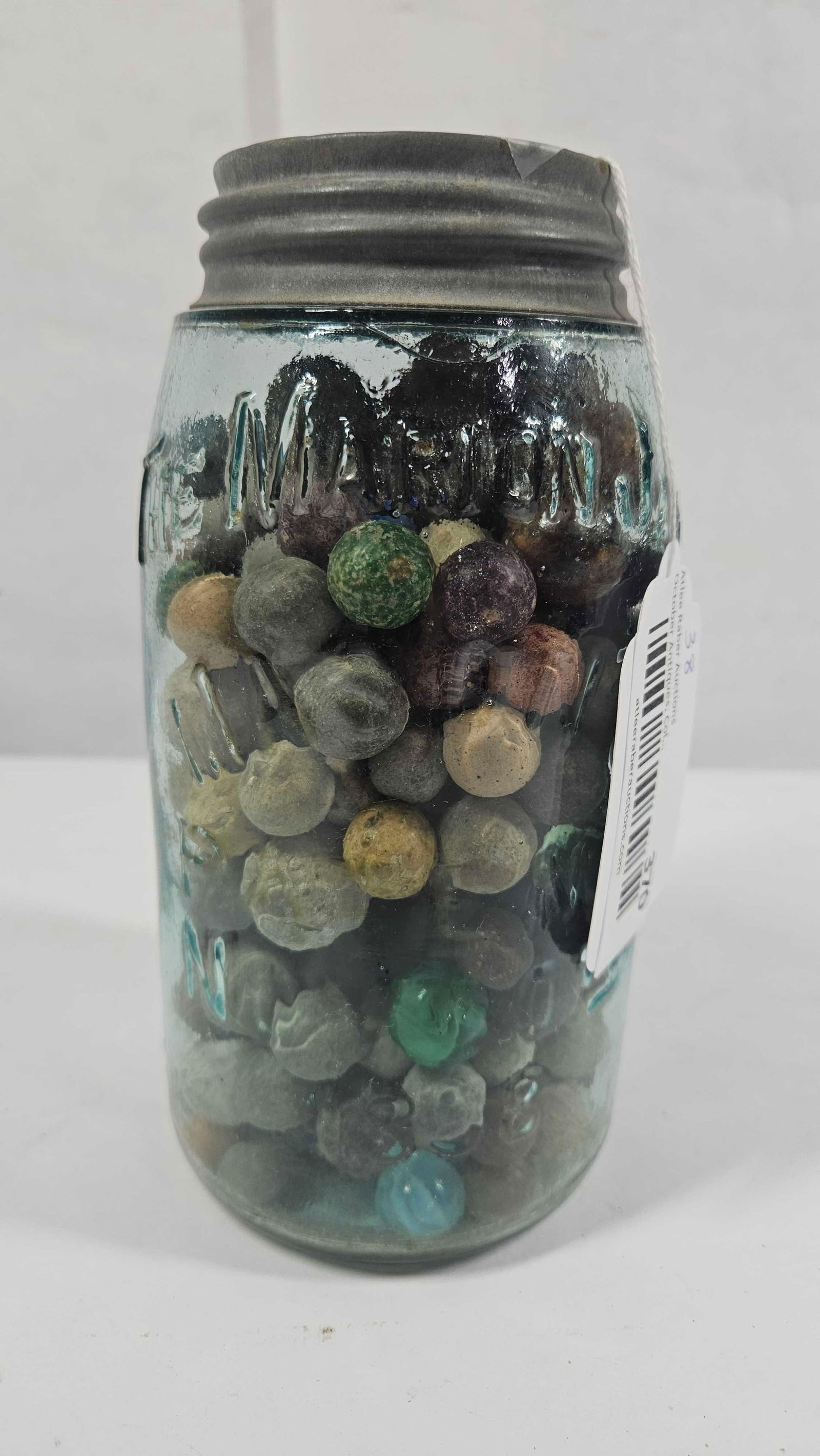 THE MARION JAR FULL OF CLAY MARBLES: GREAT VARIETY