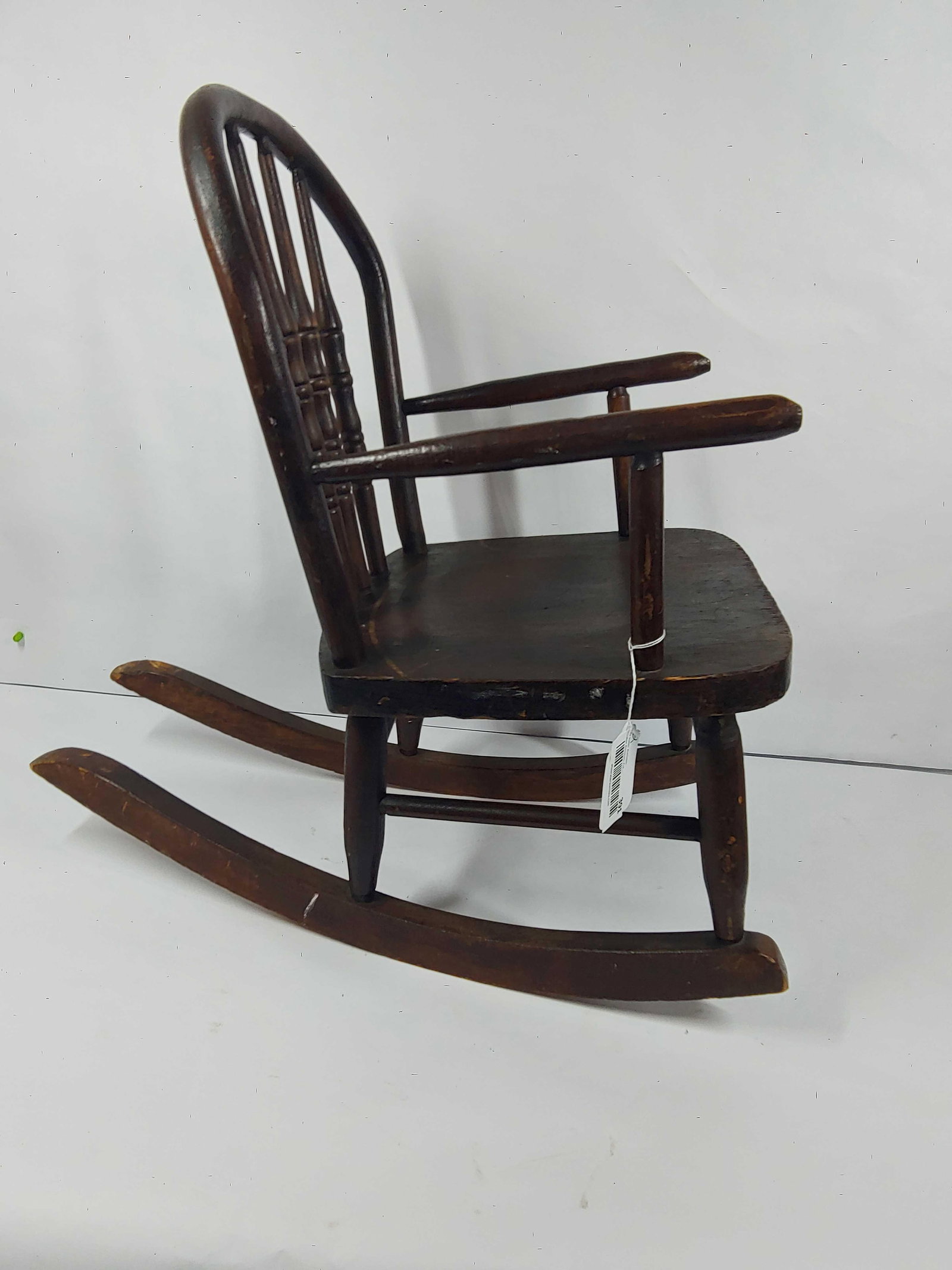 EARLY CHILDS ROCKER: PINSTRIPING ON SEAT IS FAINT, NICE CONDITION.