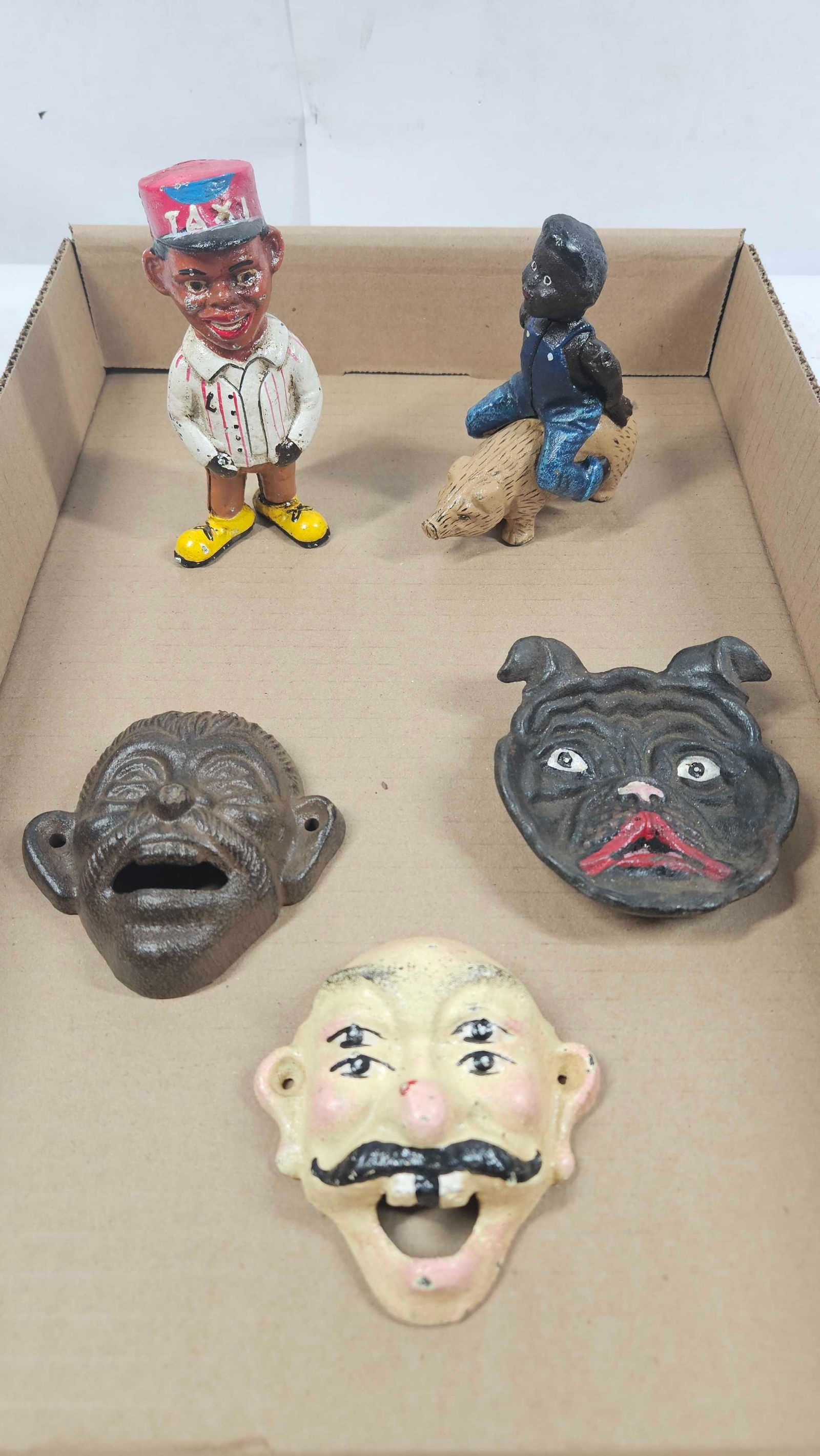 CAST IRON BOTTLE OPENERS, BANKS AND ASHTRAYS (1 of 4)