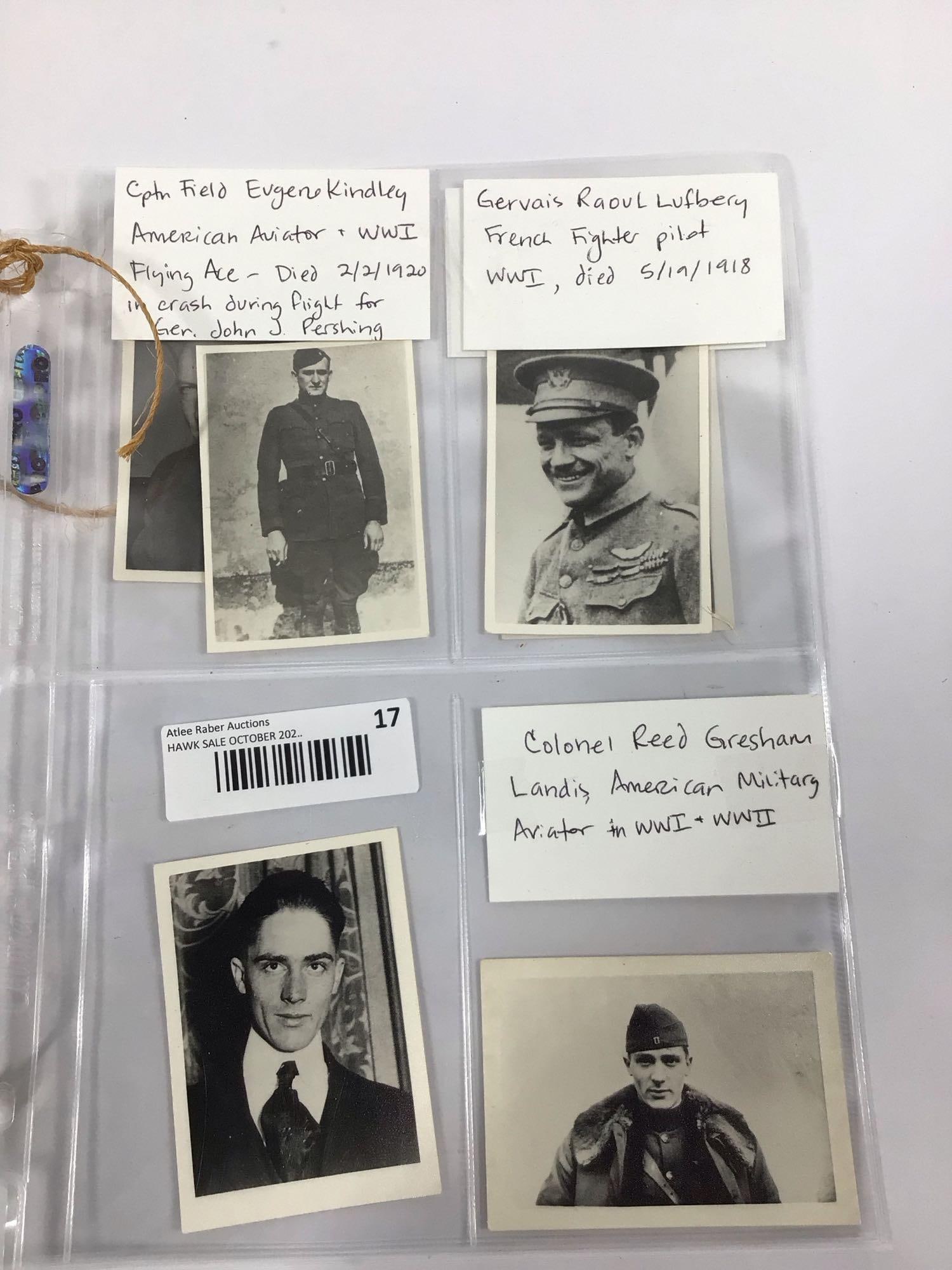 6- WWI American/French Ace Fighter pilot photos: .