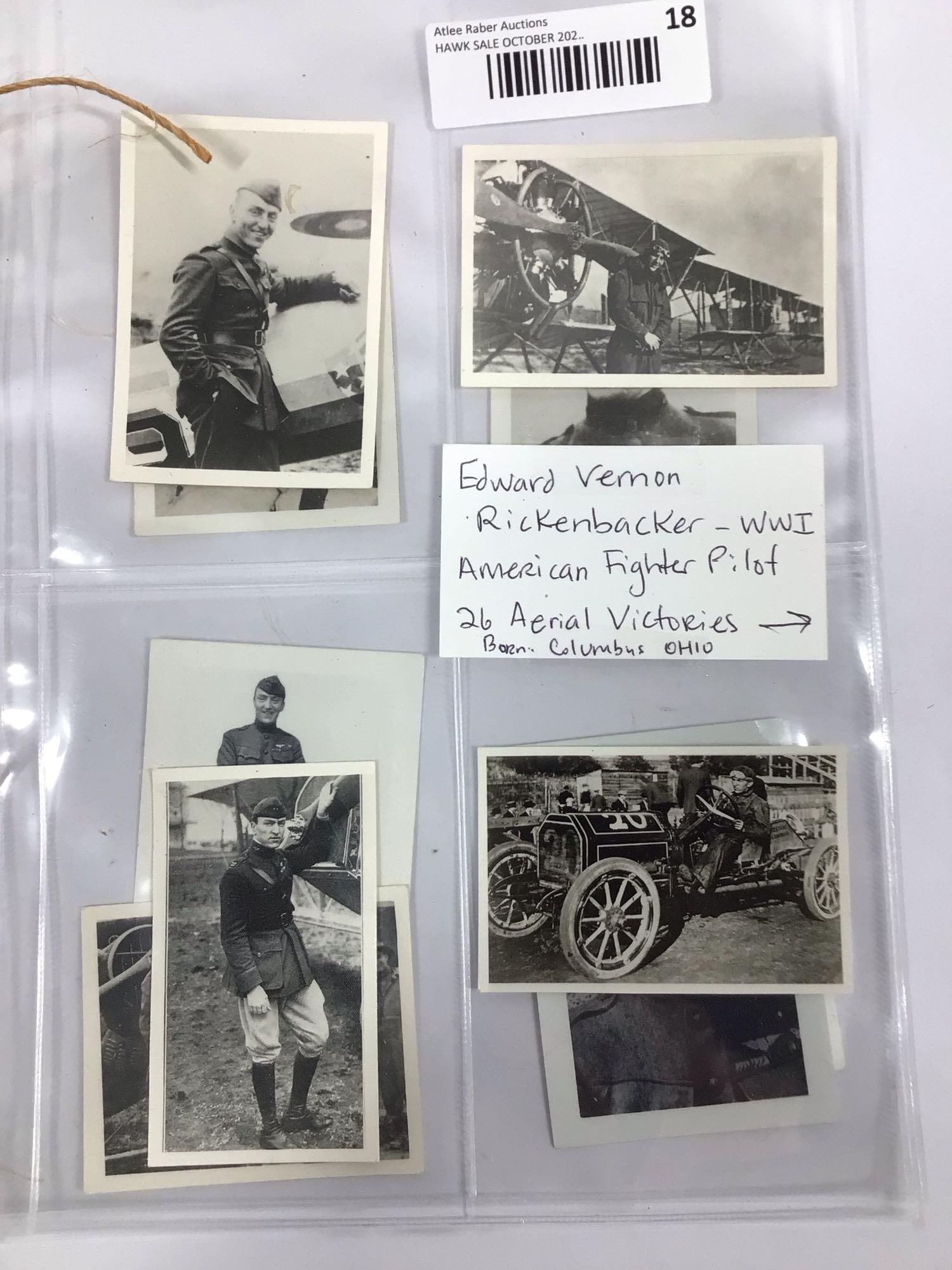 9- WWI American fighter pilot photos: Includes Edward Vernon Rickenbacker, born in Columbus, Oh.