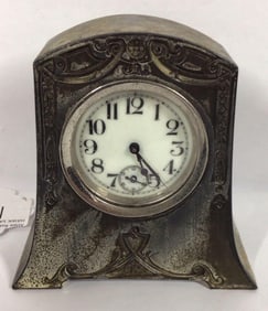 Art Nouveau porcelain dial miniature working clock