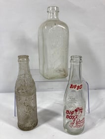 Rochester Germicide Co. & 2- Big Boy soda bottles