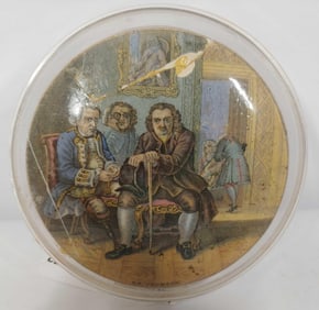 19th century Dr. Johnson repaired crock lid