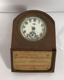 Deco Benedict Bronze desk calendar clock