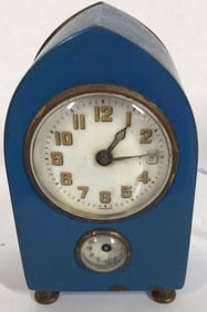 German Cathedral porcelain dial miniature alarm clock