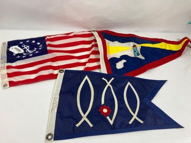 3- Nautical Boat Pennants