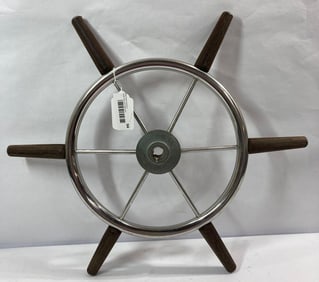 Vintage Metal &Wood Sailboat steering wheel