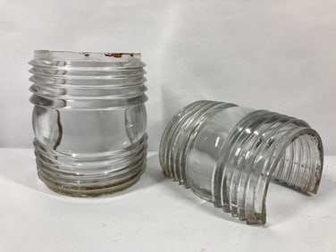 2- Antique Great Lakes ship lantern lenses