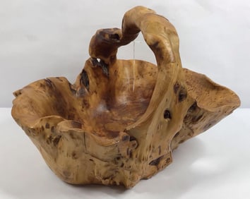 Very Unique Hand carved Burl wood bowl/basket