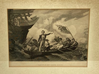 19th Century Battle of Lake Erie Engraving