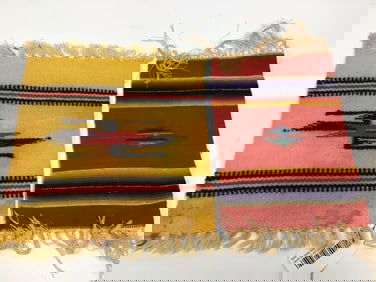 2- Miniature Indigenous wool weavings