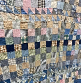 Early Patchwork Hand Stitched Quilt Topper