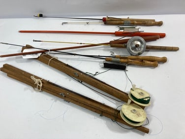 9- Vintage ice fishing poles