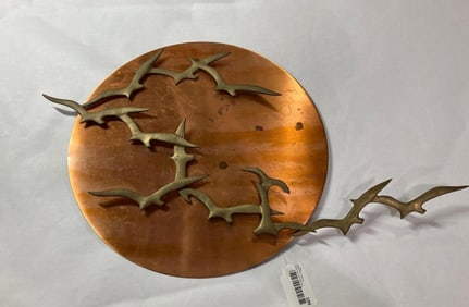 Mid-century copper & brass Seagull wall art