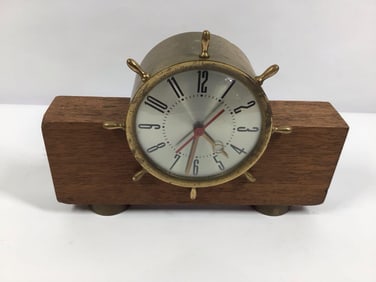 Mid-century ships wheel clock