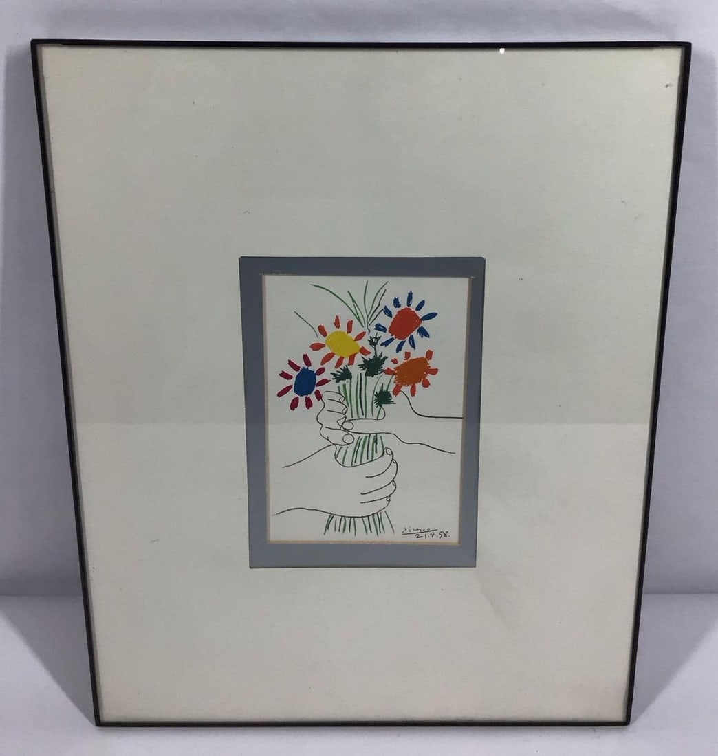1958 Picasso framed art: 14x11