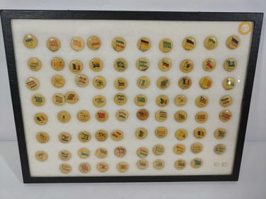 78 pc National Flag and Major World Cities Pinback Collection