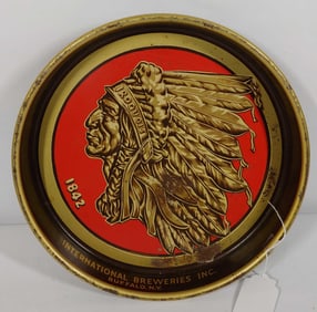 International Breweries Advertising Iroquois Chief Tray