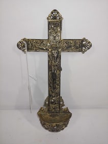 Vintage Ornate Catholic Cathedral Holy Water Wall Font