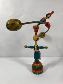 Folk-Art Balancing wooden Carnival toy sculpture