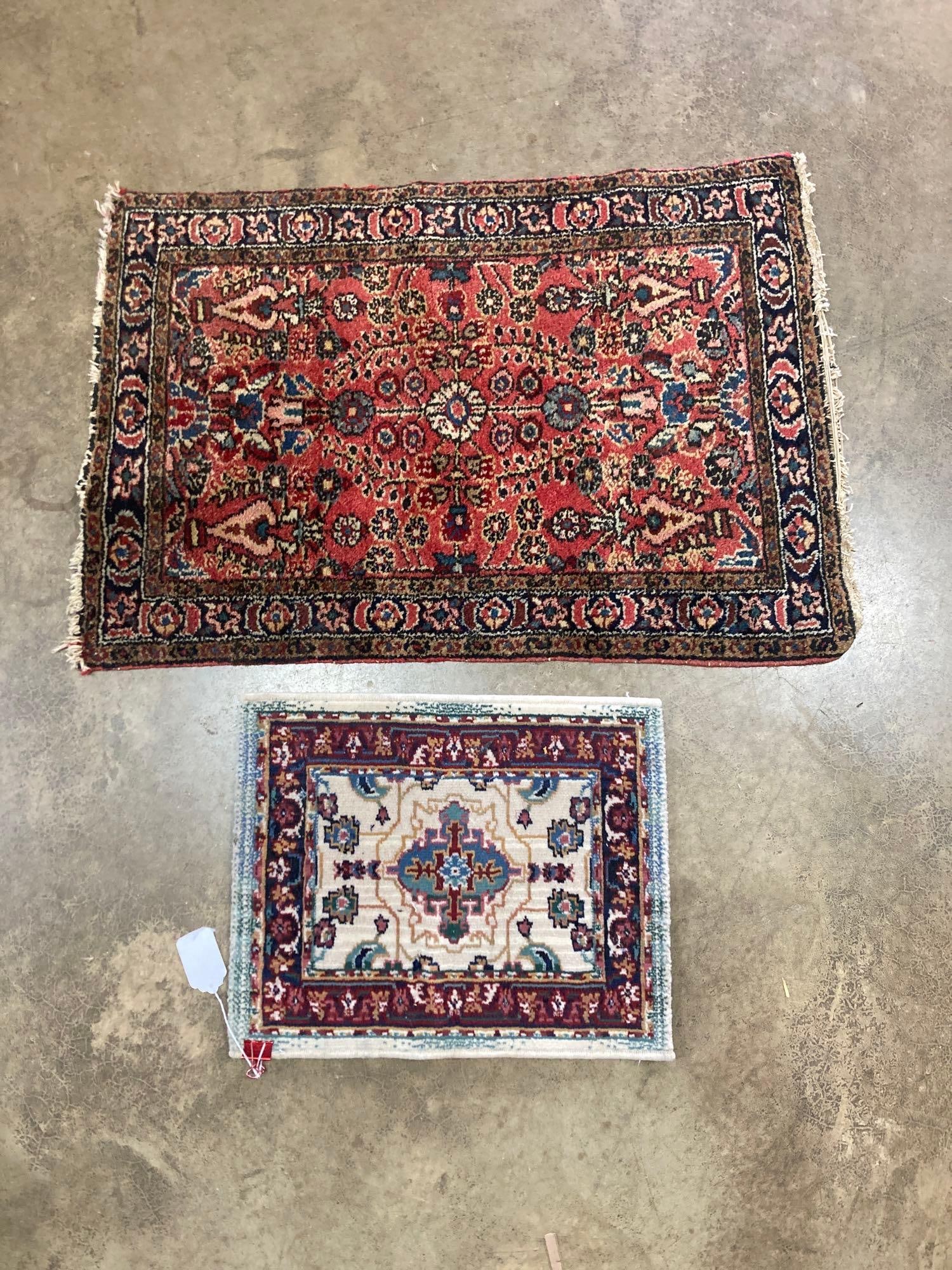 Early Persian Wool Rug & 80's Persian Style Miniature Rug (1 of 6)