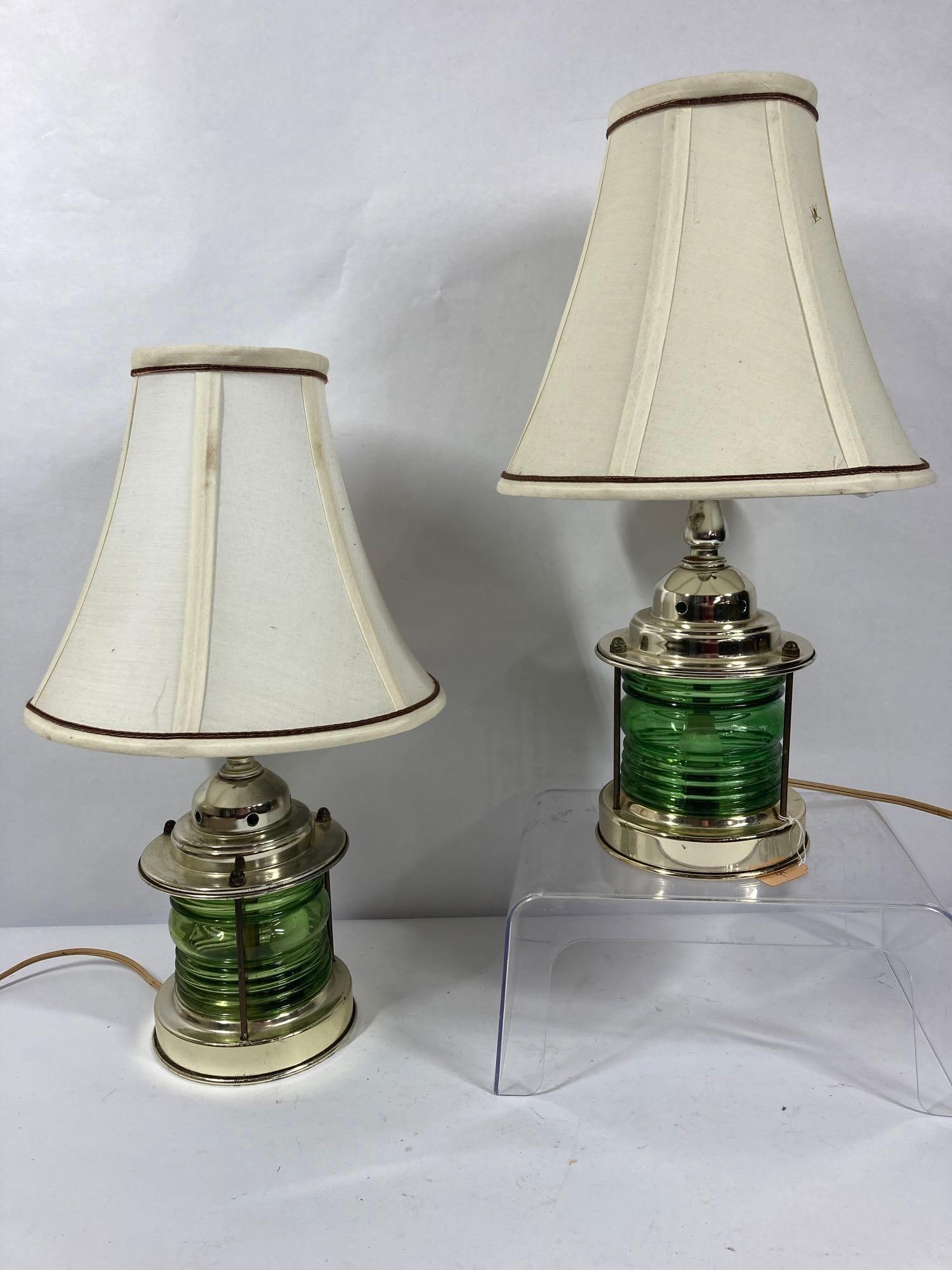 Pair of Mid-Century era Nautical Lantern Lamps (1 of 4)