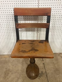 Early Industrial Wood and Metal Chair